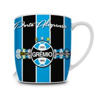 Caneca Porcelana Premium BrasFoot Grêmio 05 300 ML Urban Licenciada Branco