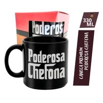 Caneca Porcelana Premium Café Chá Poderosa Chefona Com Caixa 330ml - Diceart