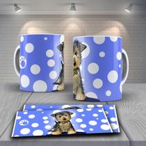 Caneca Porcelana Presente 325Ml Tema Cachorro Fofinho