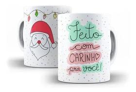 Caneca Porcelana Presente De Natal Feito Com Carinho Pra Você!