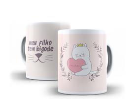 Caneca Porcelana Presente Dia das Mães 20 Mãe de Gato