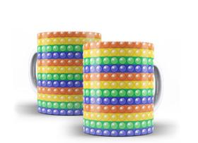 Caneca Porcelana Presente Infantil Fidget Toys Pop It