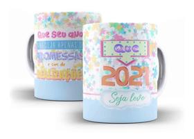 Caneca Porcelana Presente Que 2021 Seja Leve