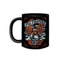 Caneca Porcelana Preta Banda Foo Fighters Hard Rock Grunge