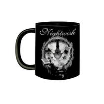 Caneca Porcelana Preta Banda Nightwish Rock Metal Sinfônico