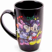 Caneca Porcelana Preta Mickey e Minnie 400ml - Disney