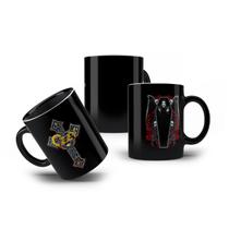 Caneca Porcelana Preta Ozzy Osbourne The Prince of Darkness