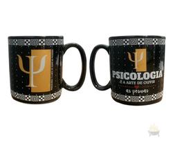 Caneca porcelana preta profissões psicologia personalizadas - CHURRASCO KIT