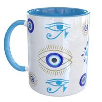 Caneca Porcelana Proteção Olho Grego