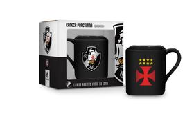 CANECA PORCELANA QUADRADA 220ml TIMES FUTEBOL VASCO DA GAMA - Brasfoot Presentes