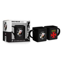 Caneca Porcelana Quadrada BrasFoot Vasco Da Gama 220 ML Licenciada Preto