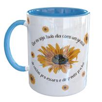 Caneca Porcelana Que eu seja como Girassol