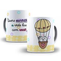 Caneca Porcelana Quero Partilhar A Vida Você Flork Presente