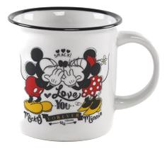 Caneca Porcelana Retrô Mickey Minnie 300ml Licenciada Disney