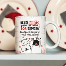 Caneca Porcelana Rezei Muito Para ter Uma Boa Esposa Est.Flork Namorados AbxS23 V2 5 - Zlprint