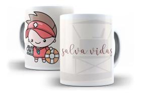 Caneca Porcelana Salva Vidas Profissão Coleção Cute Presente