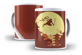 Caneca Porcelana Samurai Artes Marciais Ninja Luta Ninjutsu