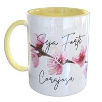 Caneca Porcelana Seja Forte e Corajosa Josué 1:9