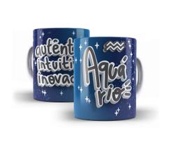 Caneca Porcelana Signo Aquário 04 Caneca Porcelana Signo Aquário 04