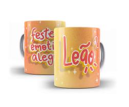 Caneca Porcelana Signo Leão 08 Caneca Porcelana Signo Leão 08