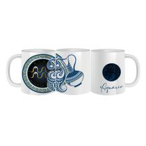 Caneca Porcelana Signos Aquário Zodíaco Constelação 325mL