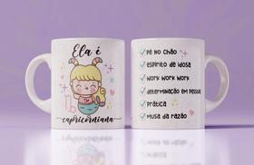Caneca porcelana signos cute capricorniana 325ml Caneca porcelana signos cute capricorniana 325ml