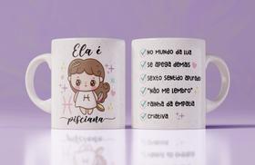 Caneca porcelana signos cute pisciana 325ml