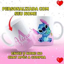 Caneca Porcelana Stitch Lilo Personalizada Com Seu Nome