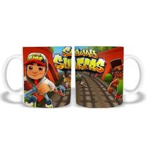 Caneca Porcelana Subway Surfers Game . Presente Jogo Gamer Vermelho