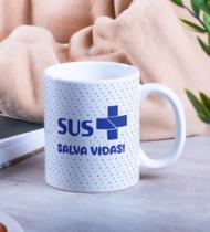 Caneca Porcelana SUS Salva Vidas Est. Bolinhas - Saúde Zlprint
