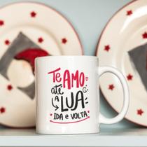 Caneca Porcelana Te Amo Até a Lua Ida e Volta Est.Pan21 8731 - Dia dos Namorados Zlprint