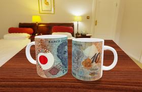 Caneca Porcelana Tema Dinheiro 10 reais Caneca Porcelana Tema Dinheiro 10 reais