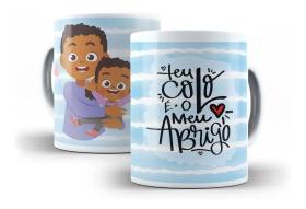 Caneca Porcelana Teu Colo É Meu Abrigo Presente Dia Dos Pais