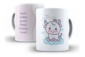 Caneca Porcelana Touro Signos Cute Taurina - Villa Caneca