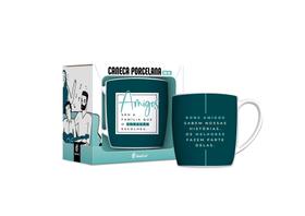 Caneca porcelana urban 300ml - amigos que o coracao escolheu - Brasfoot Presentes