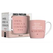 Caneca Porcelana Urban 300ml Amor Forca E Coragem Caneca Porcelana Urban 300ml Amor Forca E Coragem