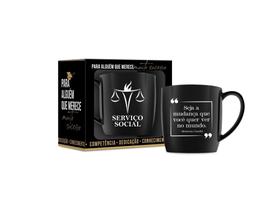 Caneca porcelana urban 300ml cursos profissão servico social - Brasfoot Presentes