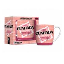 Caneca Porcelana Urban 300ml Familia Cunhada Amiga