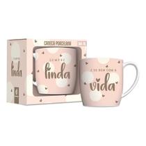 Caneca Porcelana Urban 300ml Sempre Linda Coracao