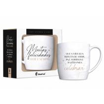 Caneca porcelana urban 360ml - felicidades hoje e sempre - BRASFOOT