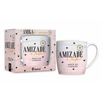 Caneca Porcelana Urban 360ml na caixa - Amiga do Coração Presente Brasfoot