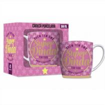 Caneca Porcelana Urban 360ml na caixa - Super Dinda Presente Brasfoot