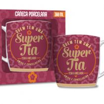 Caneca Porcelana Urban 360ml na caixa - Super Tia Presente Brasfoot
