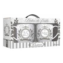 Caneca Porcelana Urban C/2un Bodas De Prata