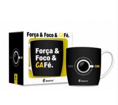 Caneca Porcelana Urban Foco Força e Café - 360ml