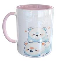 Caneca Porcelana Urso Polar Fofinho