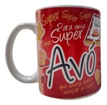Caneca Porcelana Vermelho Super Avó 325ml (11oz) AAA