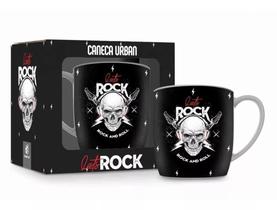 Caneca Porcelana Xícara Café Personalizada Rock Roll Caveira