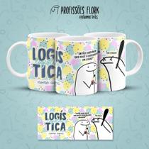 Caneca Porcelana Xícara Personalizada Profissão Logística Flork trabalho C/Nome- MEGA OFERTA!