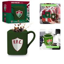 Caneca Porcelana Xícara Quadrada 220Ml Verde Café Chá Escudo